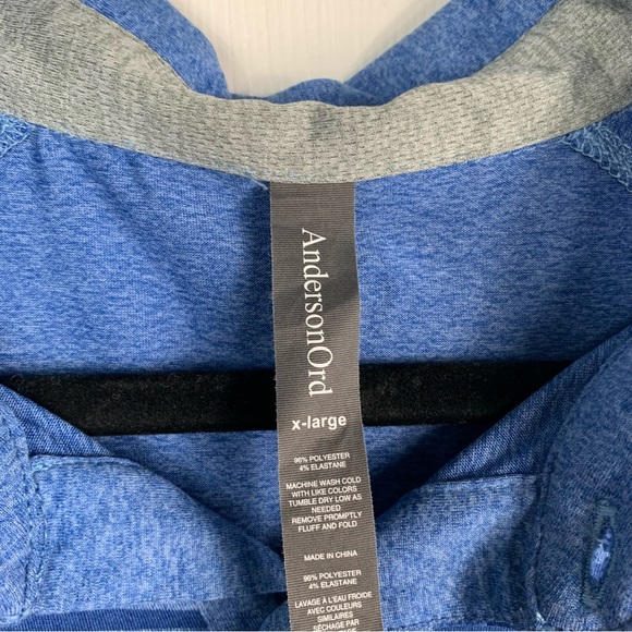 Anderson Ord Bronko Golf Polo Blueberry Heather Mens XL - Picture 3 of 4